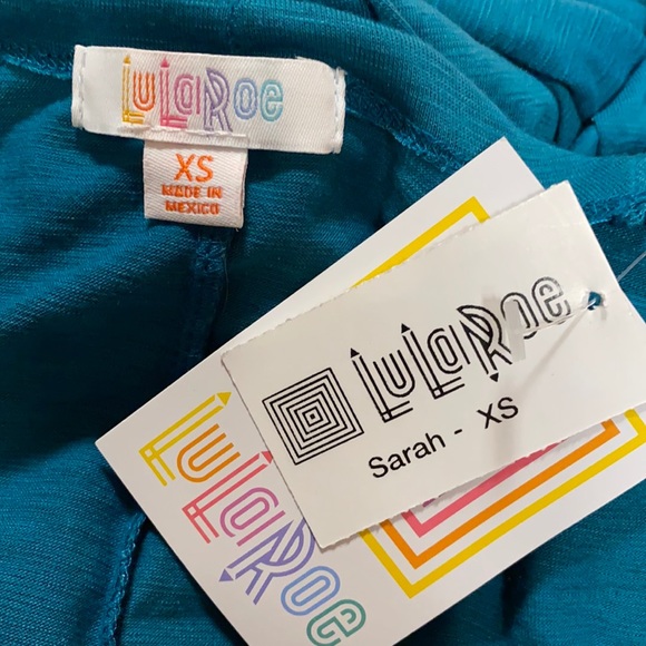 LuLaRoe Sarah Teal Open Front Cardigan - Picture 7 of 8